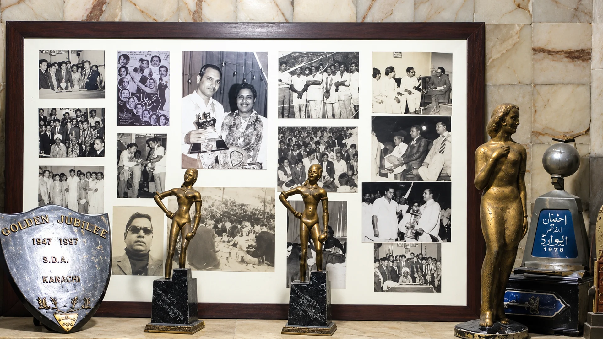 His awards, jubilee shield and photographs, preserved by the family